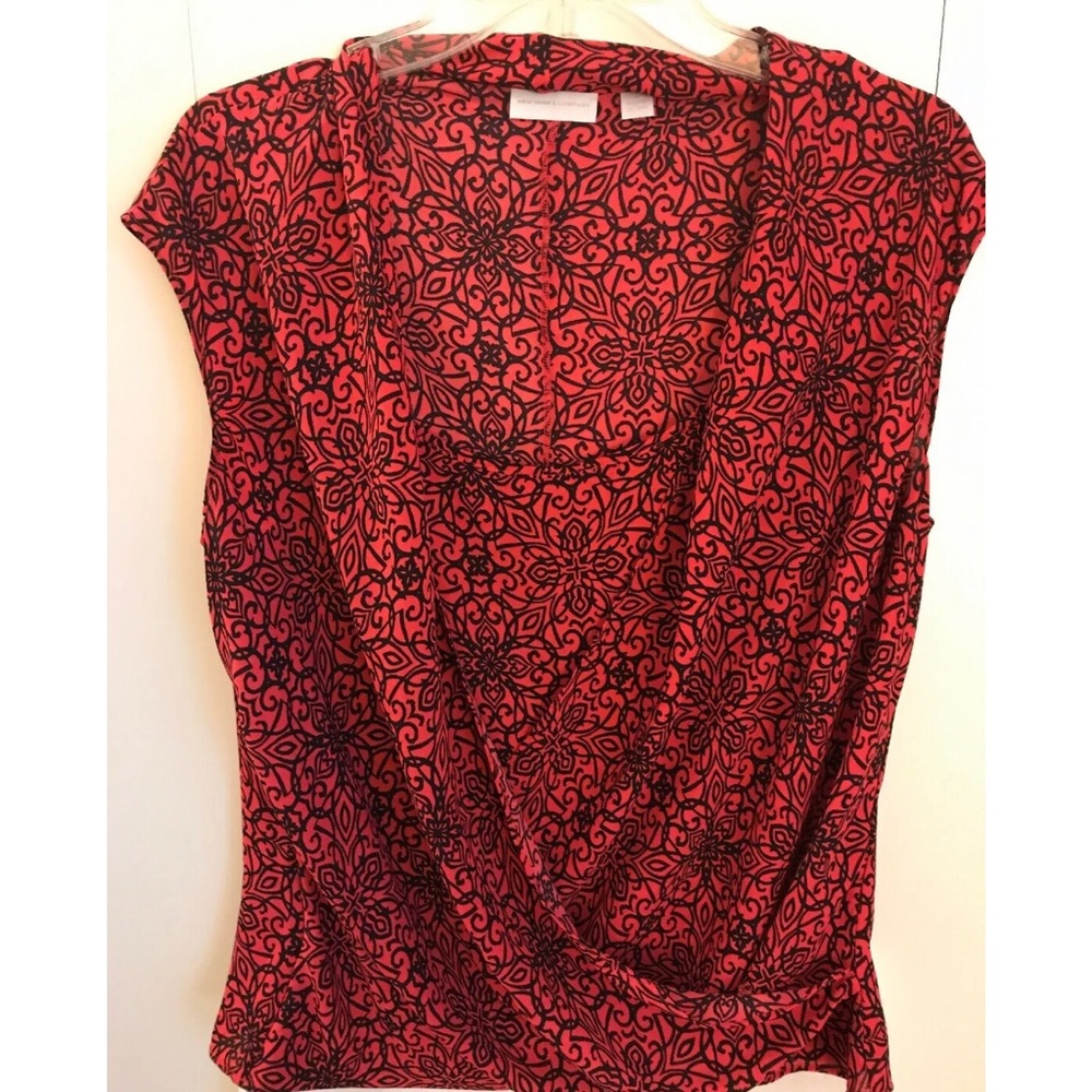 NY&Co. Cap Sleeve Layered Blouse Mandala Print
